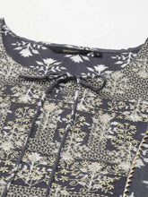 Women's Grey Floral Kurta Set-AT-211-KPD-Grey